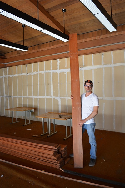 Old Growth Redwood Lumber Salvaged from Original Library Building