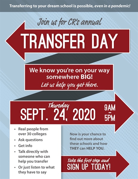 Last Chance to Sign Up For CR's Virtual Transfer Day!