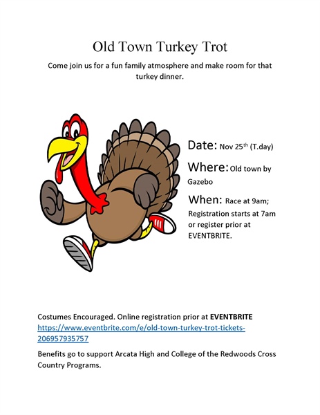 College of the Redwoods co-sponsors Old Town Turkey Trot