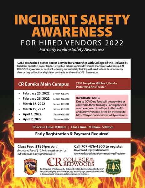 CR offers mandatory CAL FIRE Incident Safety course for hired vendors