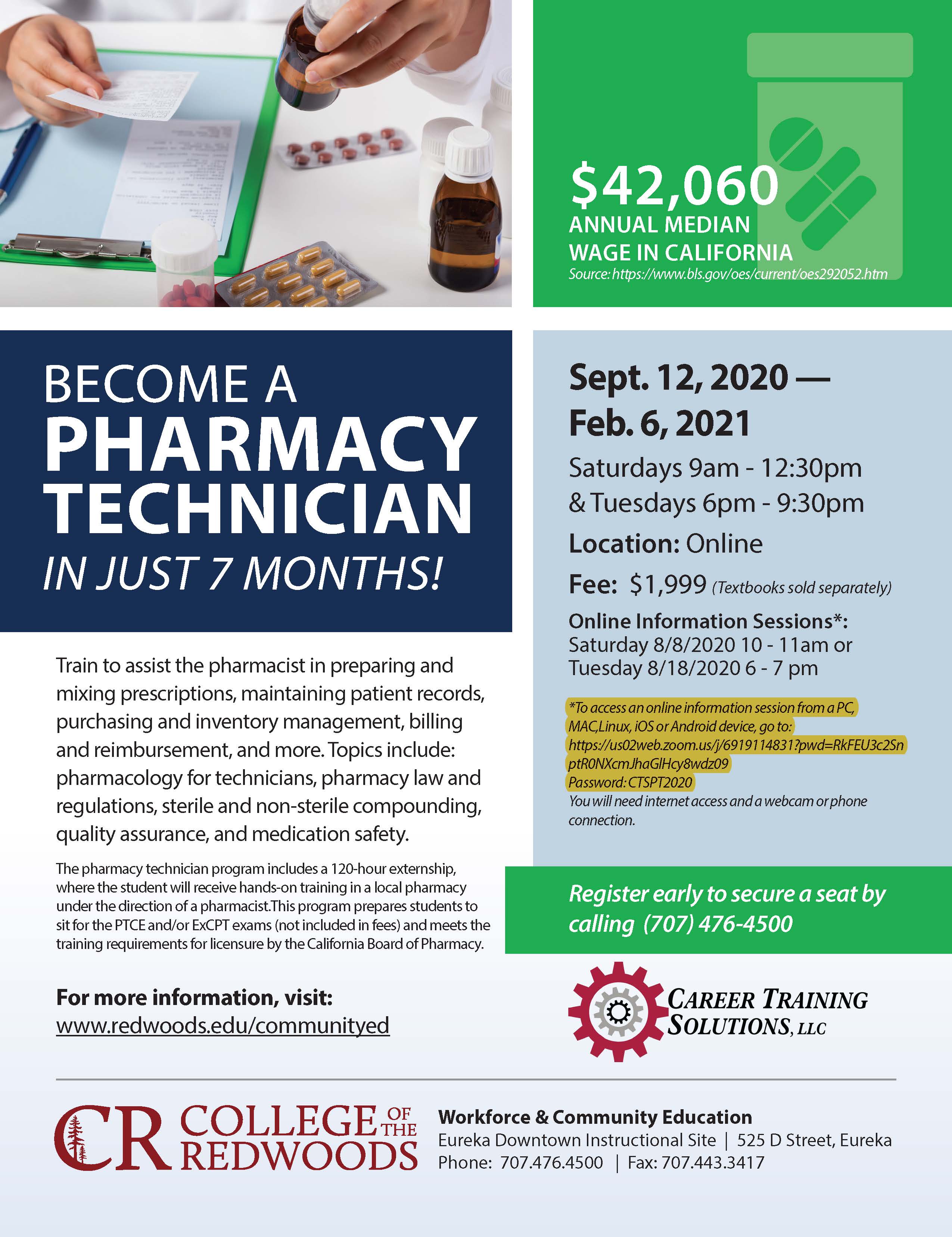 College Of The Redwoods Workforce And Community Education Introduces New Pharmacy Technician Program - College Of The Redwoods Home